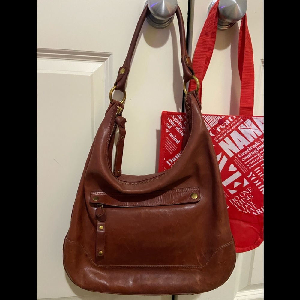 Frye leather purse cognac colored